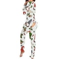 thumbnail image 4 of VerPetridure Women's Christmas Long Sleeve Button Down Jumpsuits for Women Elk Print Casual One Piece Pajamas Outfits Straight Leg Long Pants Home Sleepwear, 4 of 6