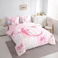 thumbnail image 3 of Castle Fairy Personalized Initial Pink C Bedding Comforter Set,Bow Tie Full Bedding Set, 3 of 8