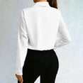 thumbnail image 6 of Vetsdori Women's Long Sleeve Tops Collar Button down Blouses Fashion Bodysuit,Plain Shirts for Ladies, 6 of 9