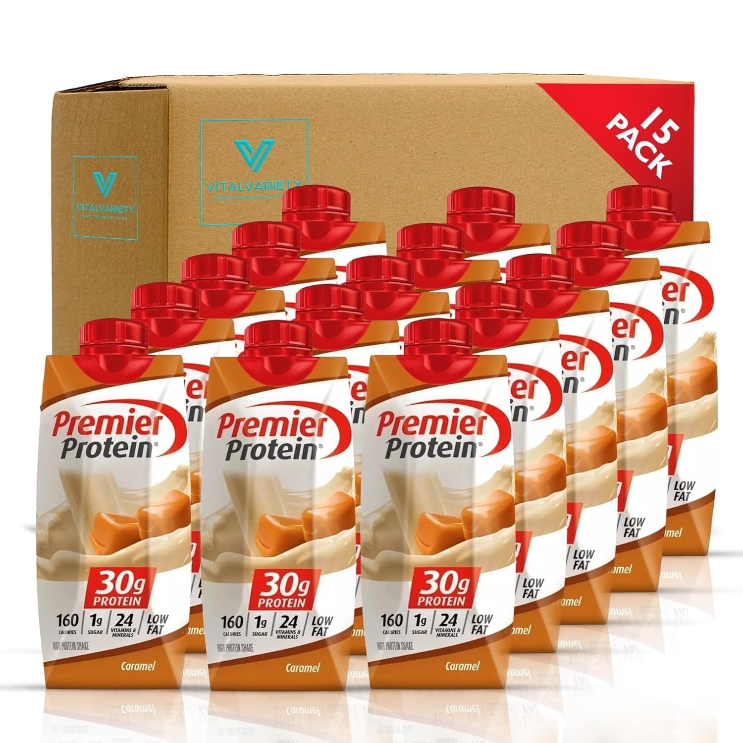 Premier Protien Caramel High Protein Shakes Variety Pack 11 Fl. Oz Each 15pk