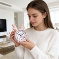 thumbnail image 6 of Compact Analog Alarm Clock, Independent Plastic Desktop Clock — 6.9x4.9x1.9 Inch Battery Operated Timepiece, Gentle Wake Up for Bedroom Campus, 6 of 6