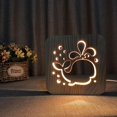 thumbnail image 2 of Lámpara de mesa Led con luz nocturna USB de ballena Animal de madera 3d, novedad, decoración de dormitorio para niños, 2 of 5