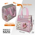 thumbnail image 3 of Pioneer Flower Floral Print Pattern Insulated Lunch Bag for Women & Adults,Large Portable Soft Cooler Lunch Bag,Thermal Food Storage Tote with Pearl Cotton,8.66L,8.75x5.75x9.5 Inch, 3 of 6