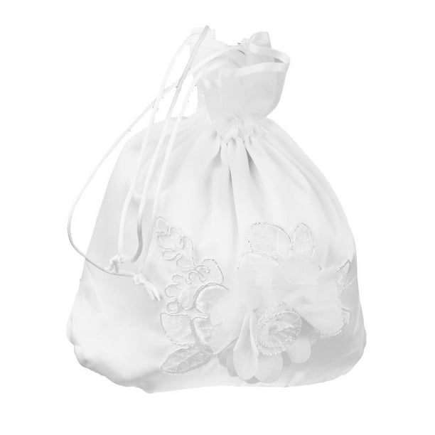 de satén con y cordón para novia, , s de boda 21x22cm Colco Bolsa de perlas dolly