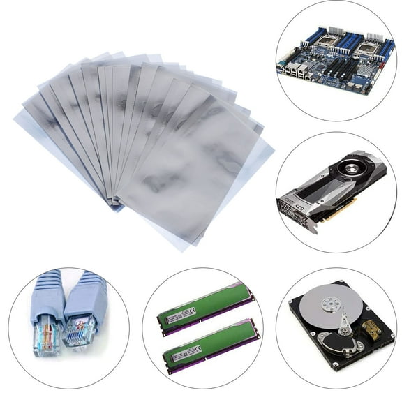 LABRIMP 200Pcs Anti Static Bag ESD Shielding Rectangular Blue Grey 3.54X2.36in For Electronics Storage