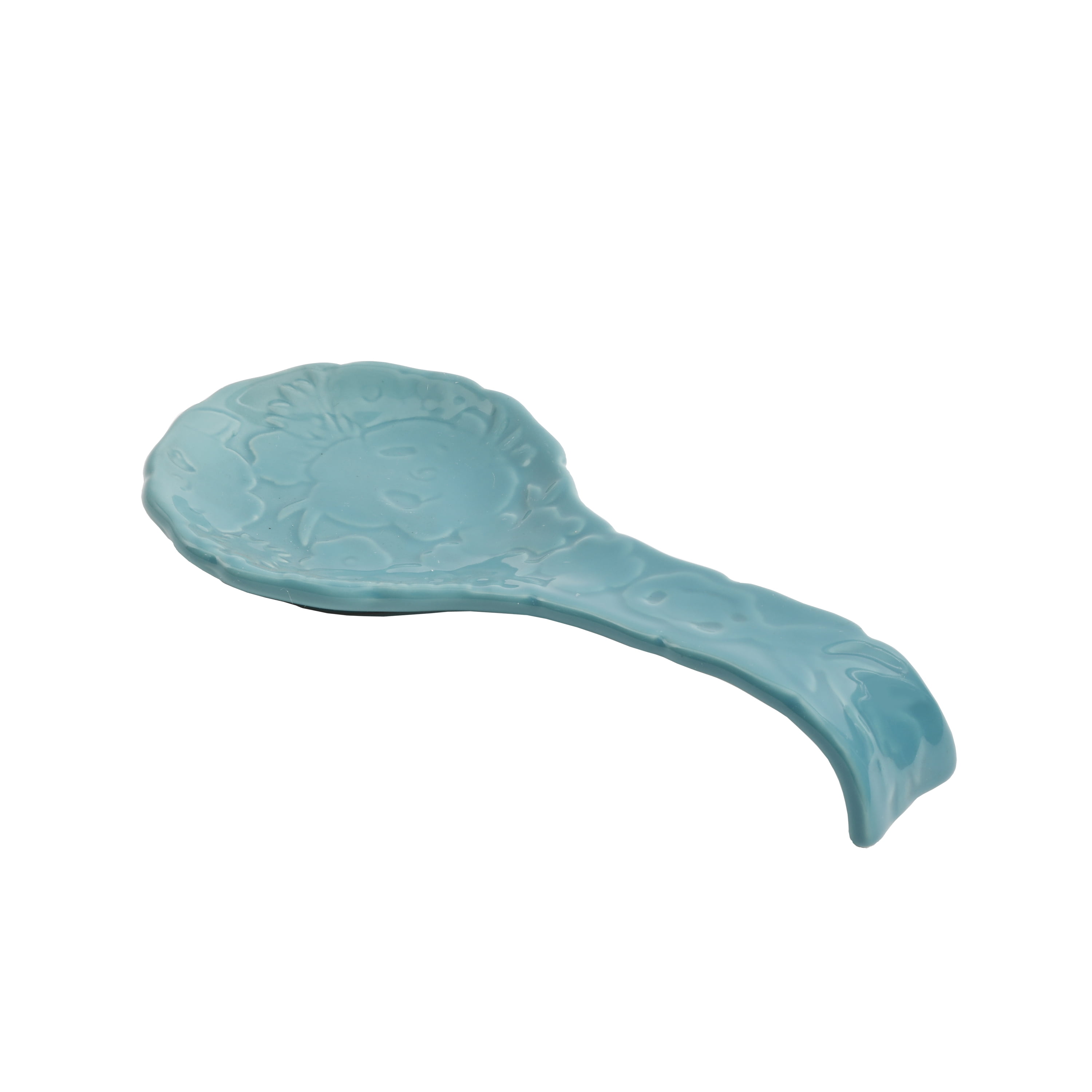 The Pioneer Woman Flea Market Floral Spoon Rest and Salt & Pepper Shaker Set, Turquoise, Durable Stoneware