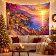 thumbnail image 3 of Mountain Lake Vertical with Picturesque Village Sunset, Mystical Fantasy for Space Lovers, Wall Decor, Valentine'S Day Gift, Tapestry Wall Hanging for Dorm and Living Room, 3 of 7
