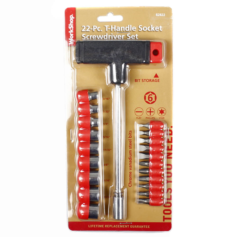 Details about   22-piece T-Handle Screwdriver with bits 