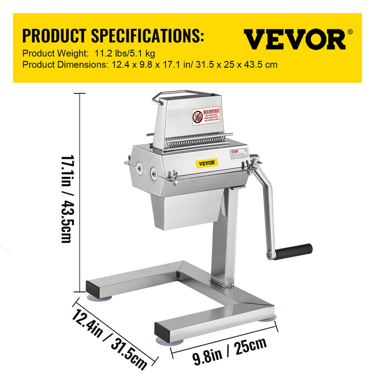 Vertical Manual Heavy Duty Meat Cuber Tenderizer Jerky Slicing Machine with  Stainless Steel Blades Dual Support Standing - AliExpress