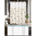 thumbnail image 6 of No Hook Cloth Fabric Shower Curtain with Snap in Liner, Beige Flowers Waterproof Shower Curtains Set with See Through Top Window, Watercolor Farmhouse Botanical Floral Bath Curtains Shower 66"x72", 6 of 6