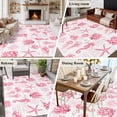thumbnail image 5 of Pink Ocean Coastal Area Rug 6x9 FT, Non Slip Living Room Throw Carpet, Nautical Starfish Jellyfish Coral Washable Soft Large Floor Carpet Non-Shedding Rug for Bedroom Dining Room Play Room, 5 of 9