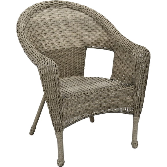 Jeco Grey Resin Wicker Clark Single Chair