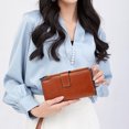 thumbnail image 5 of Cartera para mujer de cuero grande bolso de mano titular de la tarjeta de crédito con bolsillo con cremallera, bolsos de moda para mujer, 5 of 5