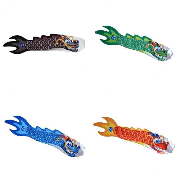 4x Dragon Windsock Carp Flag Streamer Barco Decoración Bandera Colgante
