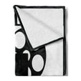 thumbnail image 2 of Movie Theater Soft Flannel Fleece Blanket, Monochrome Cinema Projector Inside a Strip Frame Abstract Geometric Pattern, Cozy Plush for Indoor and Outdoor Use, 70" x 90", Black White, by Ambesonne, 2 of 5