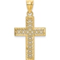 thumbnail image 1 of 14K Yellow Gold D/C Edge And Filigree Center Cross Charm (21.75 X 16) Made In United States k8569, 1 of 5
