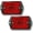 1x Red, variant on 3-LED Marker Light Reflectorized Lens Surface Mount 2-4/5" Rectangular Amber, 4