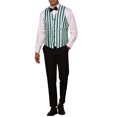 thumbnail image 2 of INSPIRE CHIC Business Vest for Men's Slim Fit V Neck Sleeveless Striped Prints Waistcoat S Green, 2 of 4