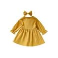 thumbnail image 3 of SUNSIOM 2Pcs Tenue pour Enfants, Robe Unicolore Unicolore + Pince à Cheveux Arc, 3 of 9