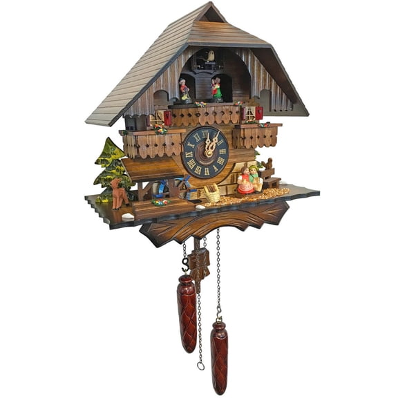 Alexander Taron 13" Engstler Battery-Operated Dancing Women Full Size Cuckoo Wall Clock