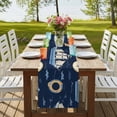 thumbnail image 4 of Navy Blue Boat Coastal 36 Inch Table Runner, Summer Sea Beach Ocean Nautical Farmhouse Dresser Scarf Cotton & Linen Tablerunner for Dining/Kitchen Island/Holiday Party Décor Small 13" x 36", 4 of 9