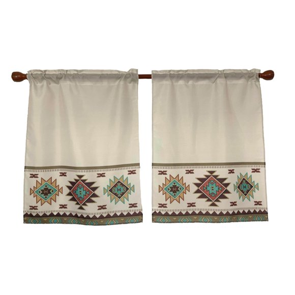 Cortina EZ.Enjoy Southwest Aztec Design, 71 x 91 cm, juego de 2