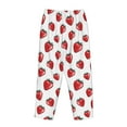 thumbnail image 5 of Xecao Hand Drawn Strawberry Women's Straight Lounge Pajama Pants: The Epitome of Relaxed Sleepwear, 5 of 9