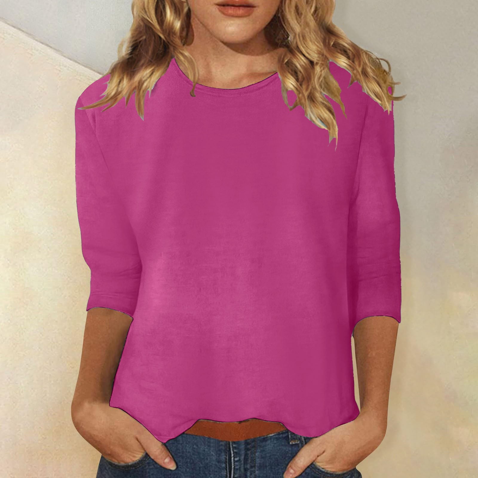 Active Tops Women Comfortable Workout Shirts Women Shirt Tee for Women Neck Tops Neck Shirts for Women Casual Short Sleeve Women Short Sleeve Tops Fit Mom Women T Shirt for Summer Pink M