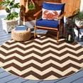 thumbnail image 2 of Safavieh Courtyard Bailey Chevron Indoor/Outdoor Area Rug, Dark Brown, 7'10" x 7'10" Round, 2 of 9