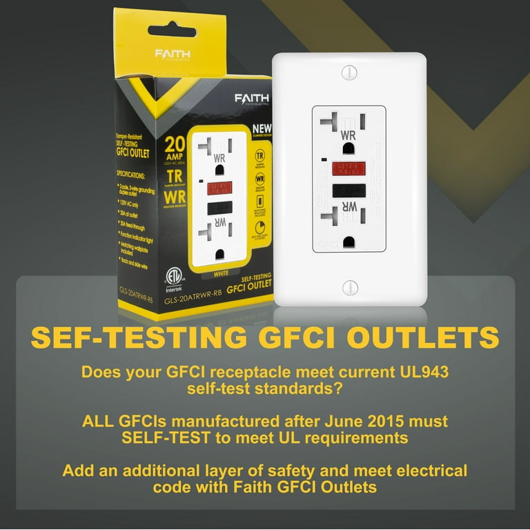 Faith [5Pack] 20A Outdoor GFCI Outlets Slim, Weather And, 57 OFF