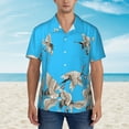 thumbnail image 2 of Susaid Japanese White Cranes Print Short Sleeve Shirts Button Down Casual Shirts Summer Beach Aloha Button Down Short Sleeve for Men ,Small, 2 of 7