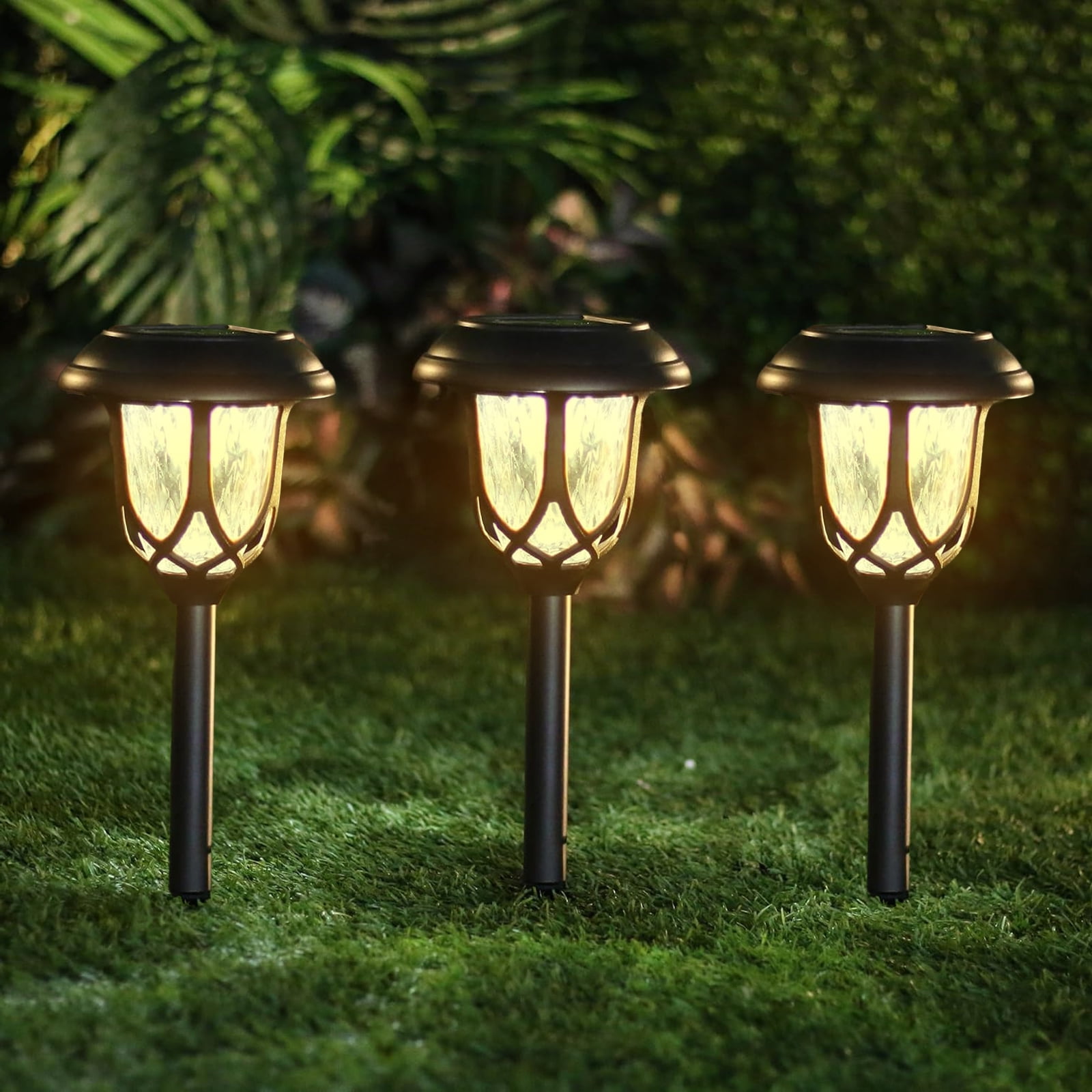 SZRSTH Solar Lights Outdoor Waterproof, 6 Pack LED Solar Garden Lights Outside Decor for Yard Patio Landscape Walkway