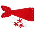 thumbnail image 1 of 1 Set/3PCS Lovely Newborn Mermaid Photography Props Baby Costume Infant Knitting Crochet Sweater Cosplay Tail Suits (Red), 1 of 3