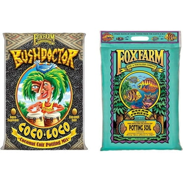 FoxFarm FX14100 Bush Doctor Coco Loco, 2 Cu Feet and Ocean Forest FX14053 Garden Potting Soil Mix, 12 Quarts for Plants (Bundle)