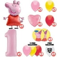 thumbnail image 2 of 19pc Peppa Pig Balloons Kit with 40" Pastel Pink Number 1 Balloon - Peppa Balloons - Kids Birthday Party Decor Decoration Supplies, 2 of 10