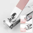 thumbnail image 6 of Beautynvta Nail Clipper Set, 2 Nail Clippers 1 File and 1 Ear Scoop, Stainless Steel Nail Care Tools with Storage Bag for Travel, Pink, 6 of 8