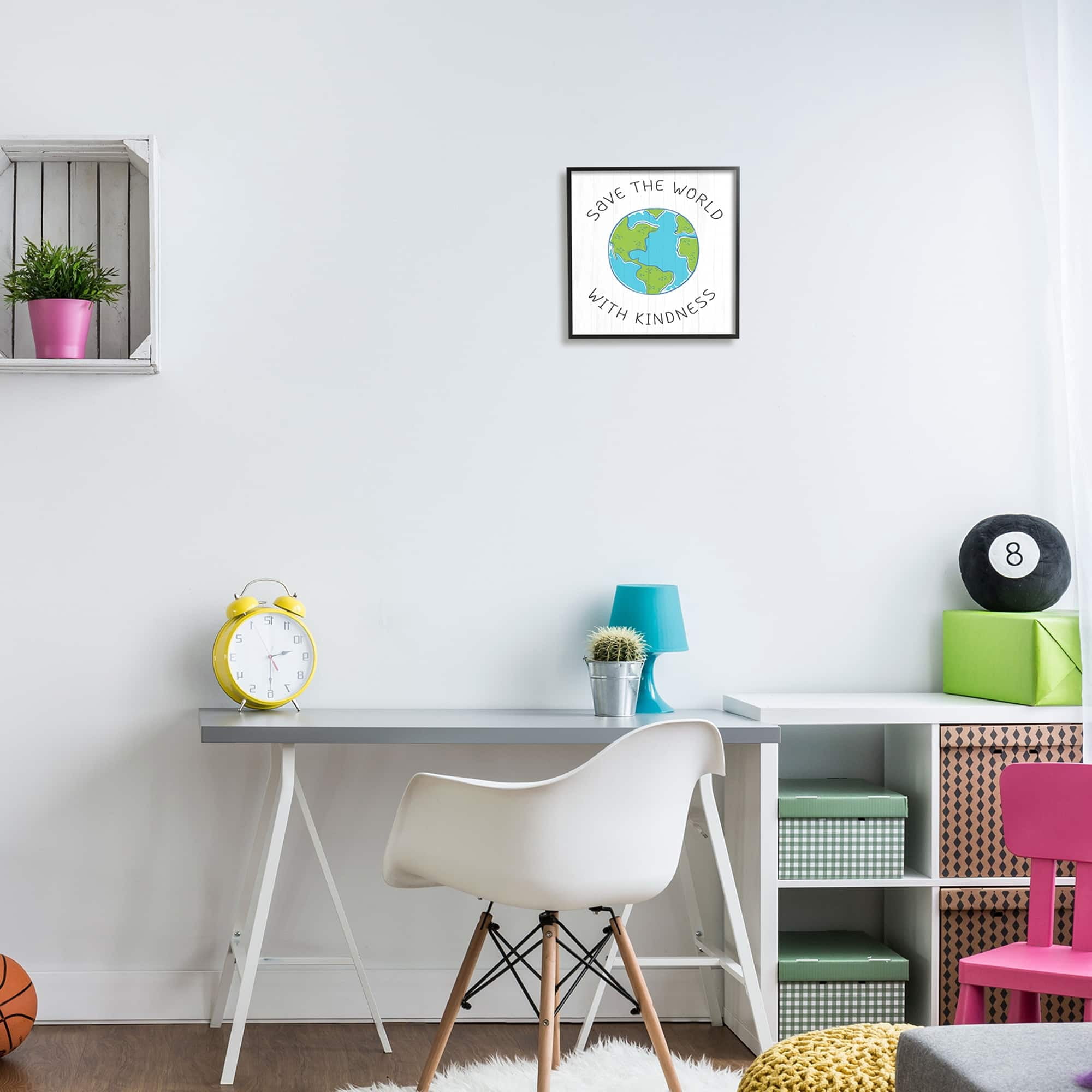 Stupell Industries Save The World With Kindness Planet Earth Symbol,12 x 12, Design by Daphne Polselli