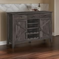 thumbnail image 6 of Benjara Syna 45 Inch Buffet Cabinet with 3 Storage Drawers, Wine Rack, Gray, 6 of 6