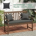thumbnail image 2 of GKXLH Waterproof Outdoor Bench Cushion 48"x18"x3", 28D High Density Foam Garden Bench Pad with Removable Washable Cover & 2 Pillow Covers for Patio Porch Swing (Dark Gray), 2 of 11