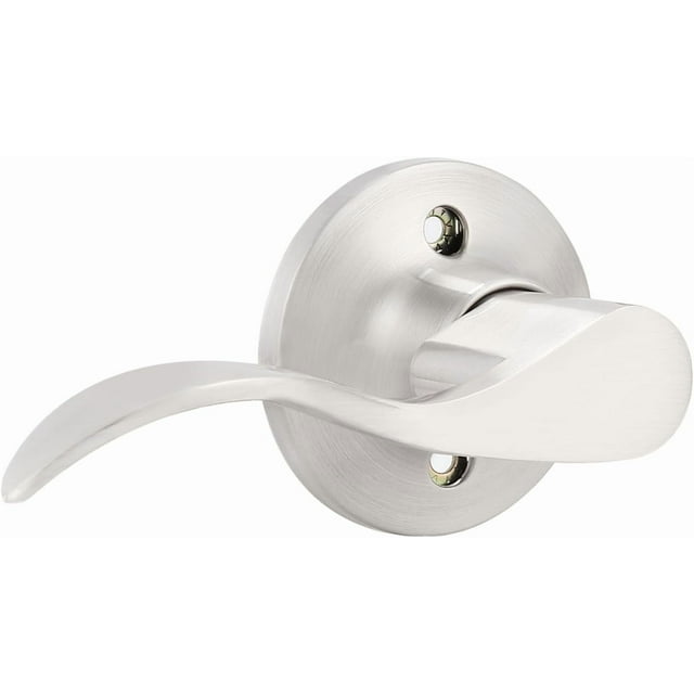Poignée de Porte en Nickel Satiné Intérieur Levier de Porte de Passage en Nickel Brossé pour Hall et Garde-Robe Ensemble de Serrure de Porte Sans Clé Réversible pour Portes Côté Gauche Droit Levier Poignée Ensemble