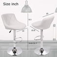 thumbnail image 3 of FDW Bar Stools Set of 2 Swivel Stool Barstools Height Adjustable Bar Chairs with Back PU Leather,White, 3 of 8