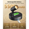 thumbnail image 2 of Focos LED inalámbricos EZVALO para interiores con control remoto de 5500 mAh, paquete de 2, 2 of 8