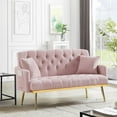 thumbnail image 3 of Timbernest Teddy Tufted Loveseat Sofa, Living Room Upholstered Sofa, Pink, 3 of 8