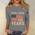 thumbnail image 2 of Usa 250th Anniversary T Shirts for Women Casual America Flag Print Crew Neck 3/4 Sleeve Tee Tops 4th Of July Summer Shirts Graphic Tops, 2 of 4