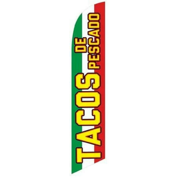 Tacos de Pescado Spanish Restaurant Advertising Feather Flag Banner Swooper, Replacement Flag Only