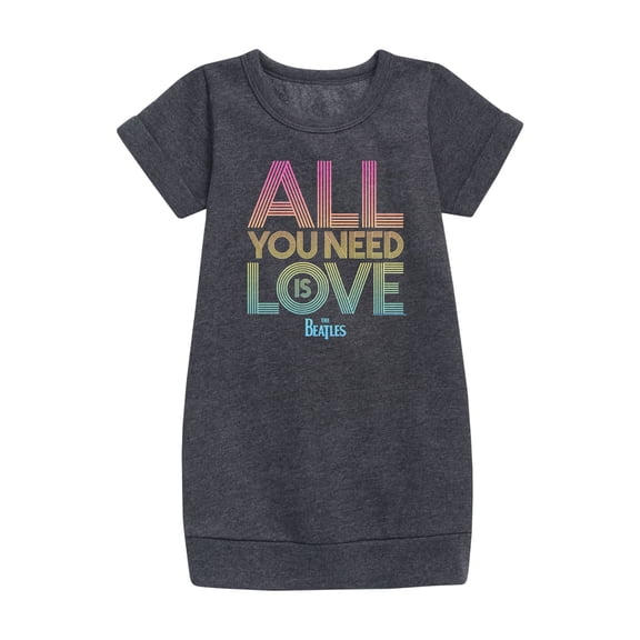 The Beatles - All You Need Is Love - Girls Short Sleeve Fleece Dress