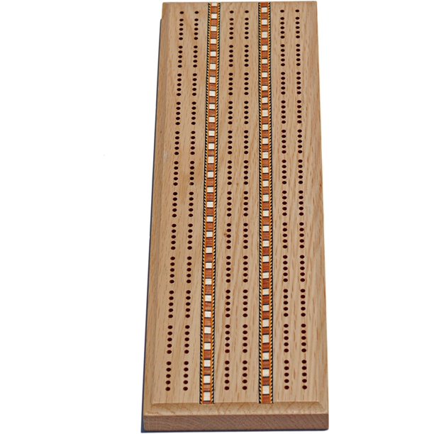 WE Games Classic Cribbage Set Solid Oak Wood with Inlay Sprint 3