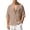 Brown, variant on Men's Button Down Short Sleeve Shirts Lightweight Casual Notch V Neck Collared T-Shirts Trendy Textured Summer Beach Vacation Tees Shirt with Pocket Green XL