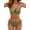 Army Green, variant on Womens 2 Piece Bikini Sets Cheeky High Cut Bathing Suit Color Block Textured U-Wire Swimsuits Rose Red S