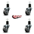 thumbnail image 2 of 3 Inch Thermoplastic Rubber Wheel Swivel 1-3/4 Inch Expanding Stem Caster Set SCC, 2 of 2